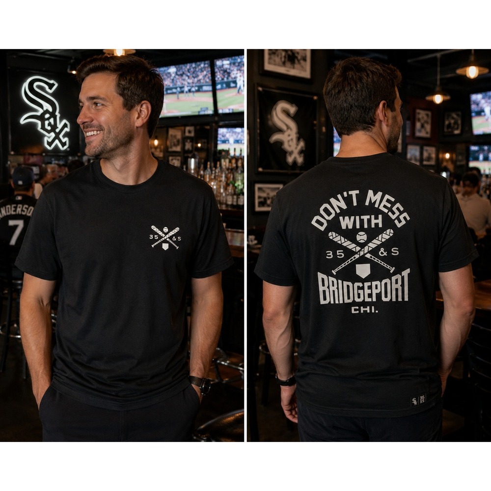 NWT Chicago White Sox Bridgeport 35th & Shields Graphic T Shirt 2XL Black MLB
